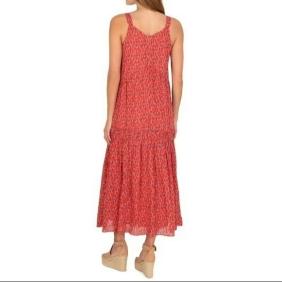 Joie Tea Room floral Maxi dress red tiered large NEW - Picture 2 of 7